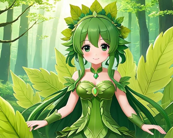 Vibrant Animated Character in Lush Forest Setting