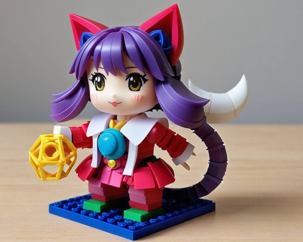 Colorful Humanoid Cat Figure with Playful Design