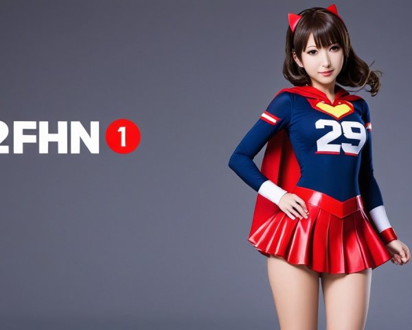 Confident Female Superhero in Vibrant Costume