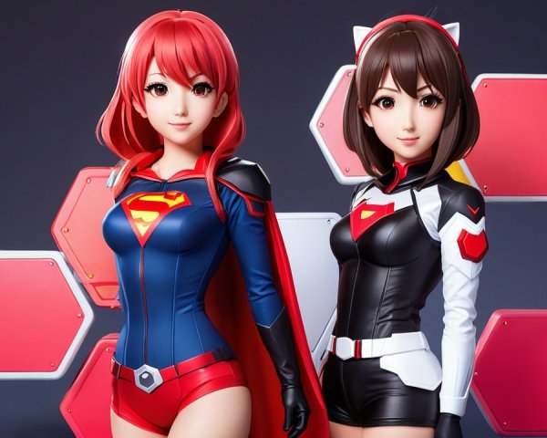 Stylized Female Characters in Superhero Themes