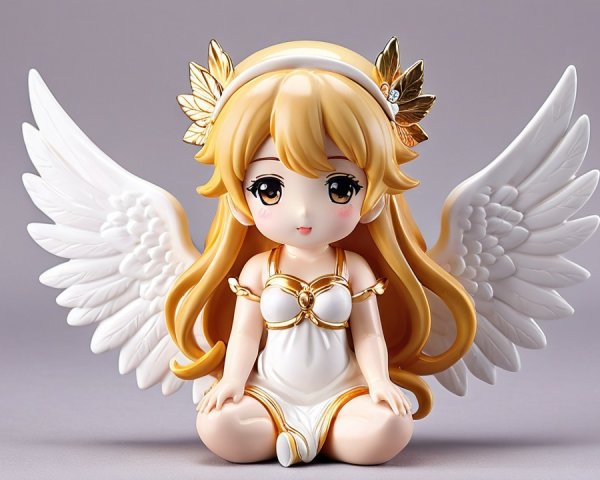 Charming Angelic Girl Figurine with Intricate Details