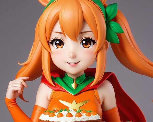Vibrant Figurine of Cheerful Character with Cake