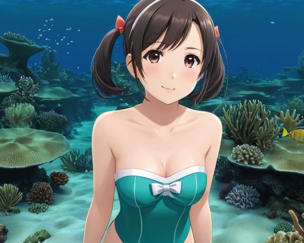 Cheerful Animated Character in Vibrant Underwater Scene