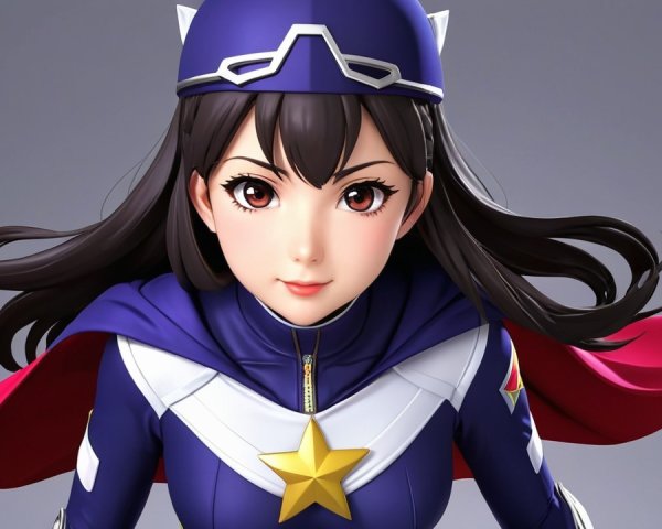 Dynamic Young Superheroine Character Design Description