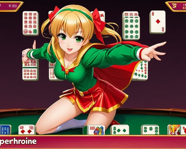Anime-style superheroine character on gaming table