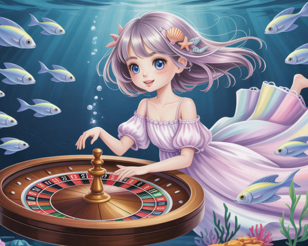 Whimsical Underwater Scene with Anime Girl and Fish