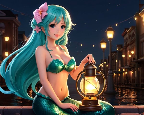 Whimsical Animated Mermaid by Twilight Waterway