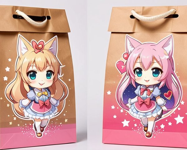 Stylish Paper Bag with Adorable Anime Characters