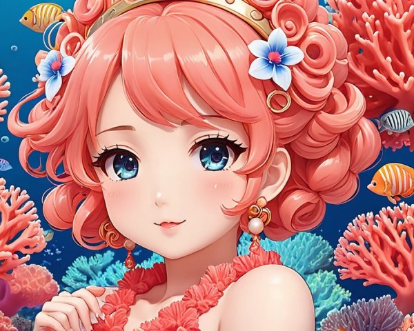 Vibrant Underwater Scene with Coral Reefs and Fish