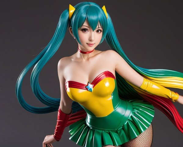 Colorful Superhero Character with Playful Outfit