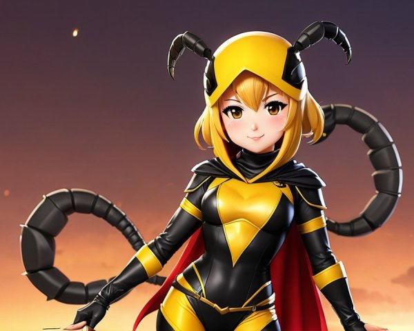 Anime Character in Yellow and Black Superhero Outfit