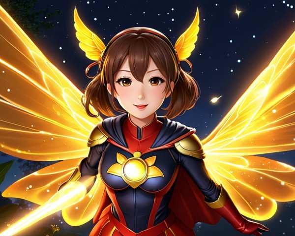 Heroic Character with Ethereal Butterfly Wings