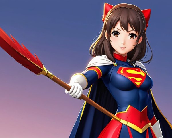 Confident Female Superhero in Vibrant Costume