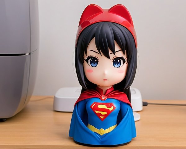 Anime-style superheroine collectible figure description