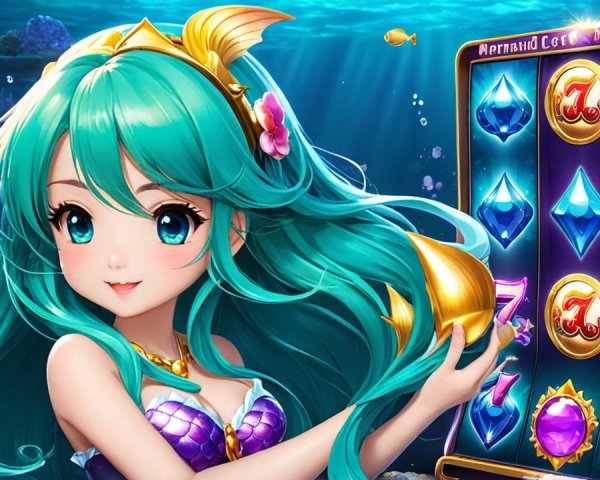 Underwater Scene with Mermaid and Slot Machine Decor