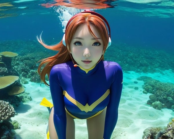 Vibrant Underwater Scene with Colorful Corals and Sunlight