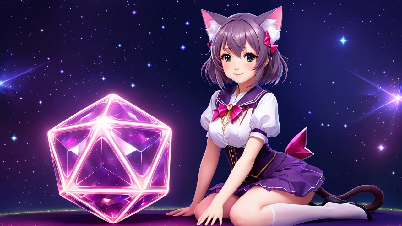 Anime Character with Cat Features by Glowing Dodecahedron