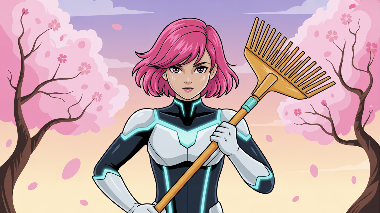 Comic Avatar of Young Female with Futuristic Suit
