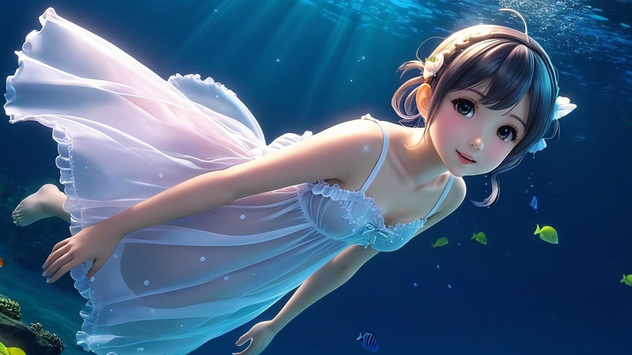 Underwater Pixie in a Nightgown Dream
