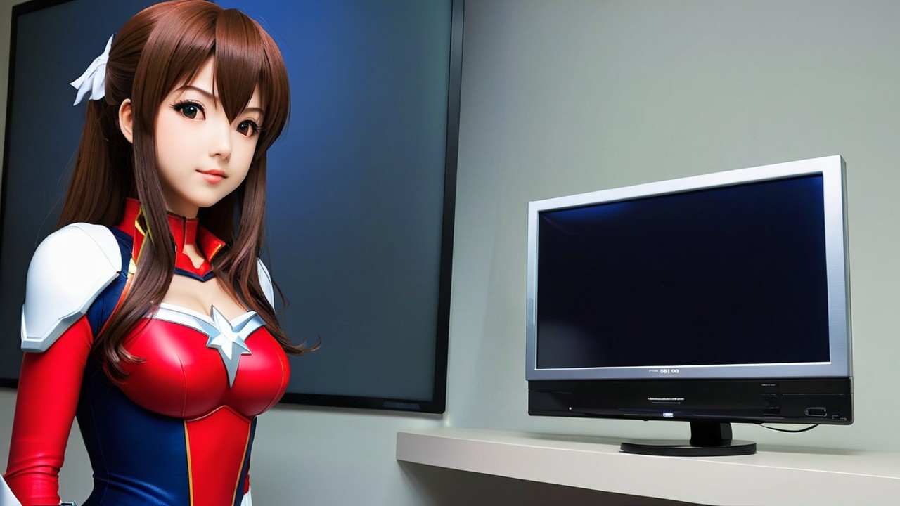 Vibrant Superhero Character in Red, White, and Blue Costume