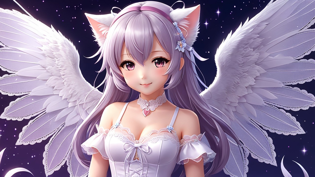 Anime Character with Pastel Hair and Wings