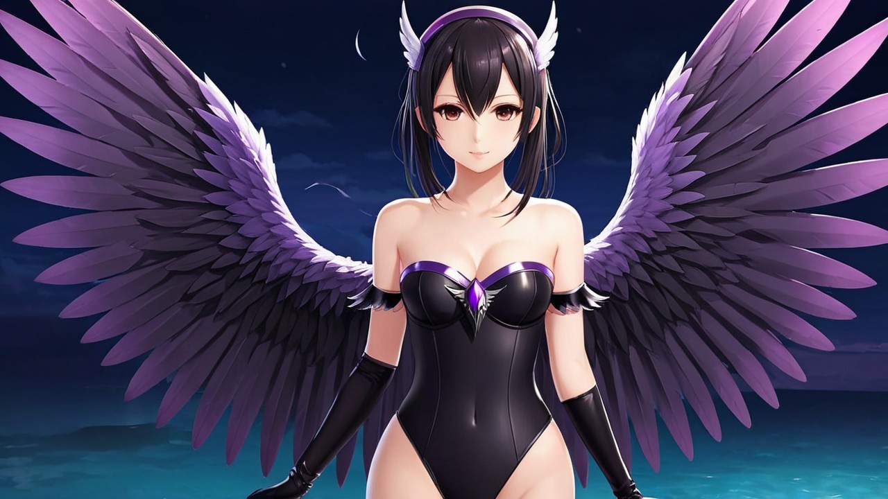 Stylized Character with Wings in Dark Fantasy Setting