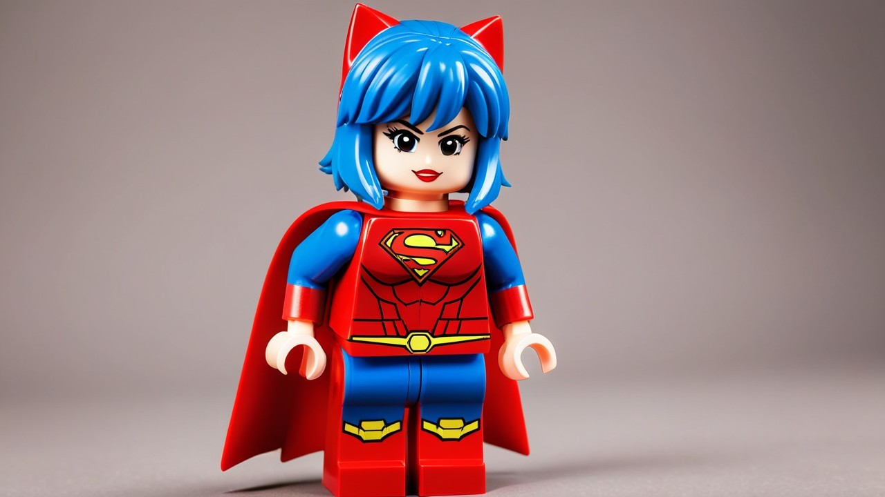 Vibrant LEGO Female Superhero Figure Description