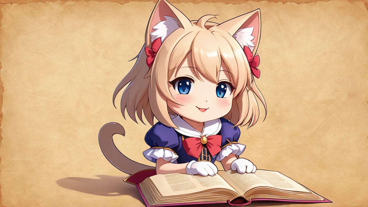 Anime-style character with blonde hair and cat ears