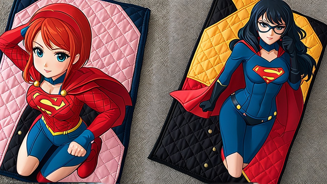 Vibrant Animated Female Superheroes with Colorful Background