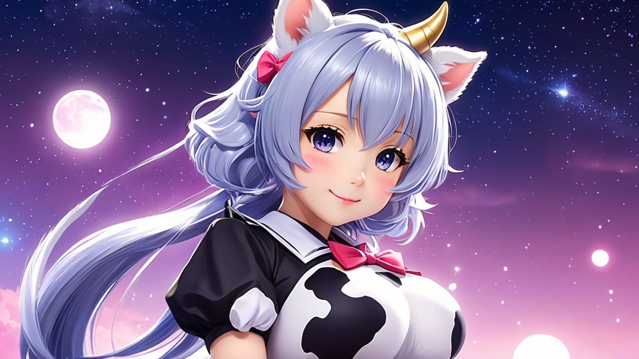 Whimsical Character with Pastel Hair and Unicorn Horn