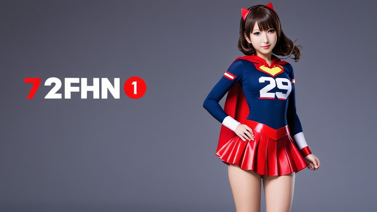 Confident Female Superhero in Vibrant Costume