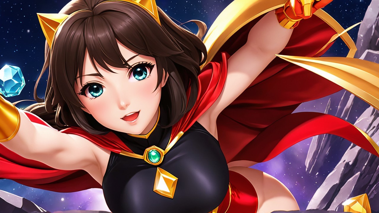 Anime-Inspired Character with Dark Hair and Costume