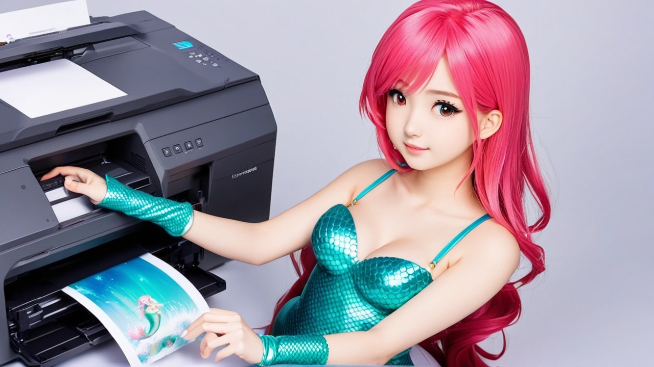 Whimsical Character with Pink Hair and Mermaid Outfit