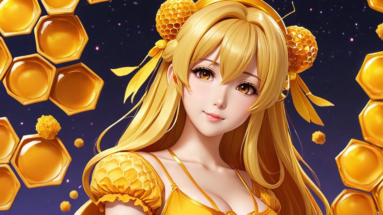 Character with Golden Hair and Honey Theme