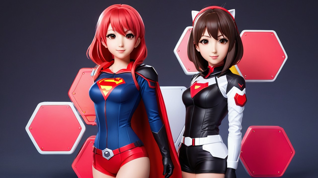 Stylized Female Characters in Superhero Themes