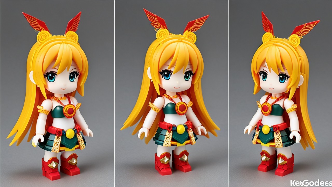 Vibrant Figurine with Blonde Hair and Colorful Outfit