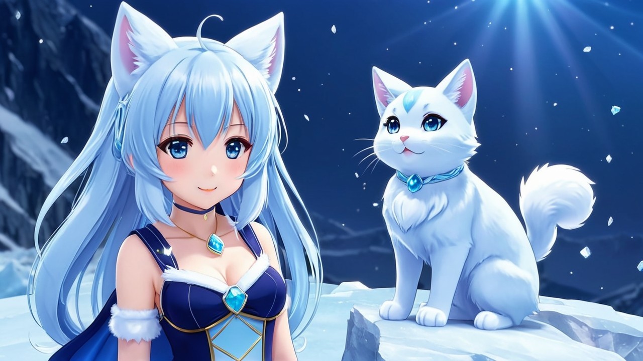Enchanting Catgirl of the Frozen Glacier