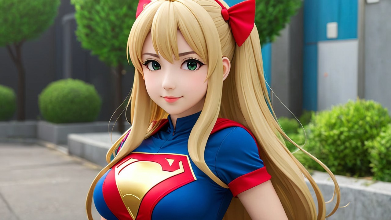 Vibrant Animated Character in Blue Superhero Costume