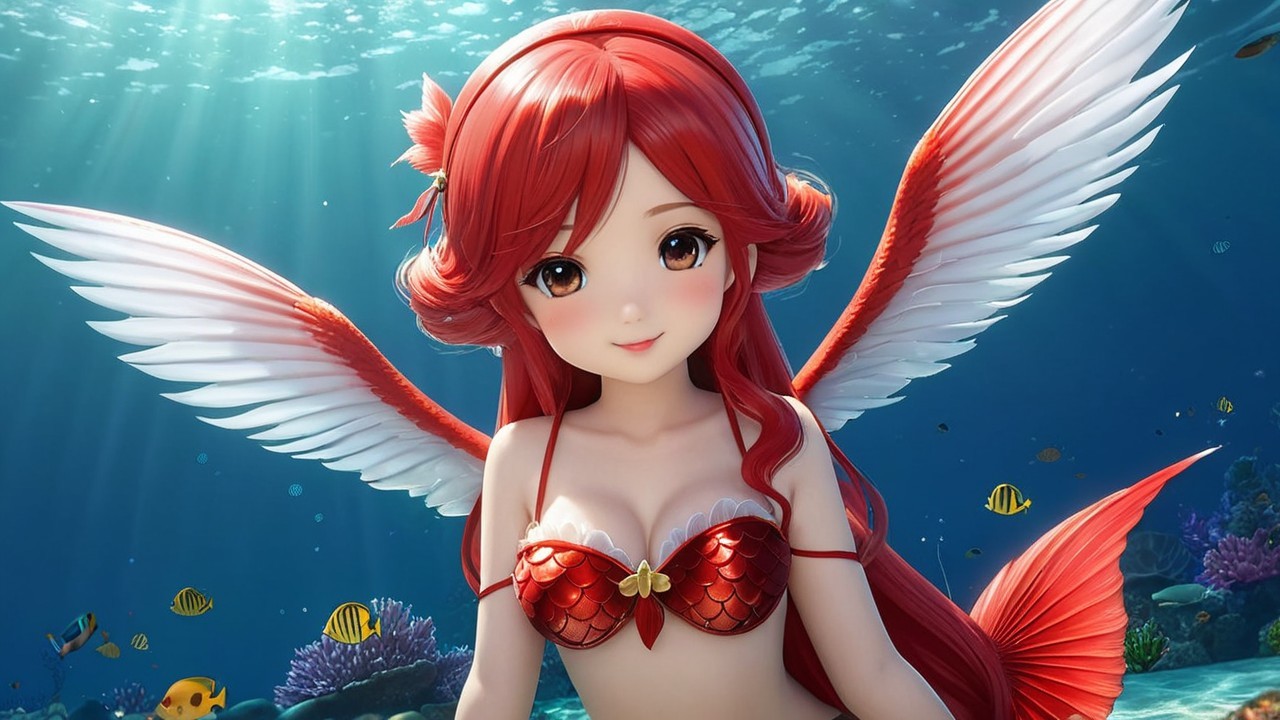 Whimsical Underwater Scene with Vibrant Character