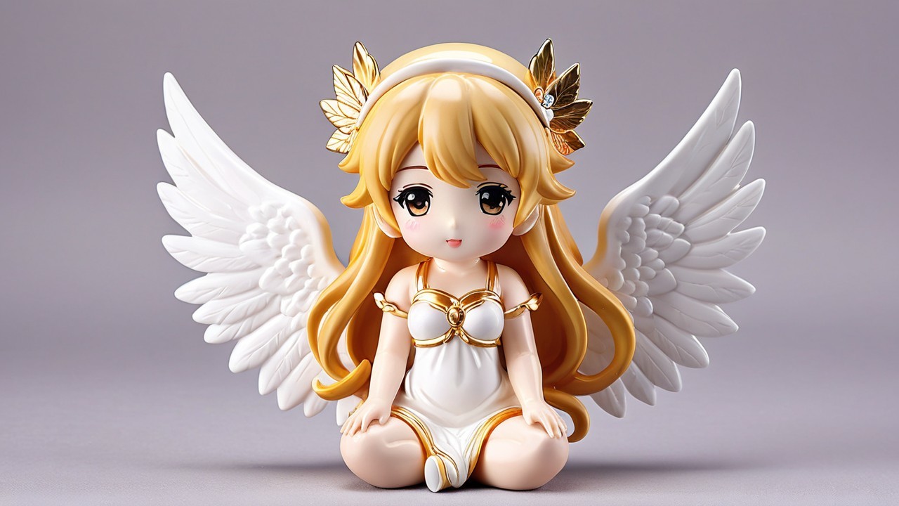 Charming Angelic Girl Figurine with Intricate Details
