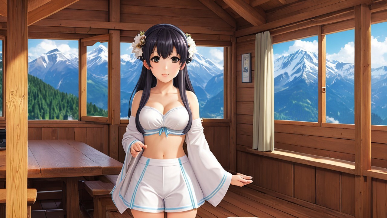 Cheerful Character in Cozy Cabin with Mountain Views