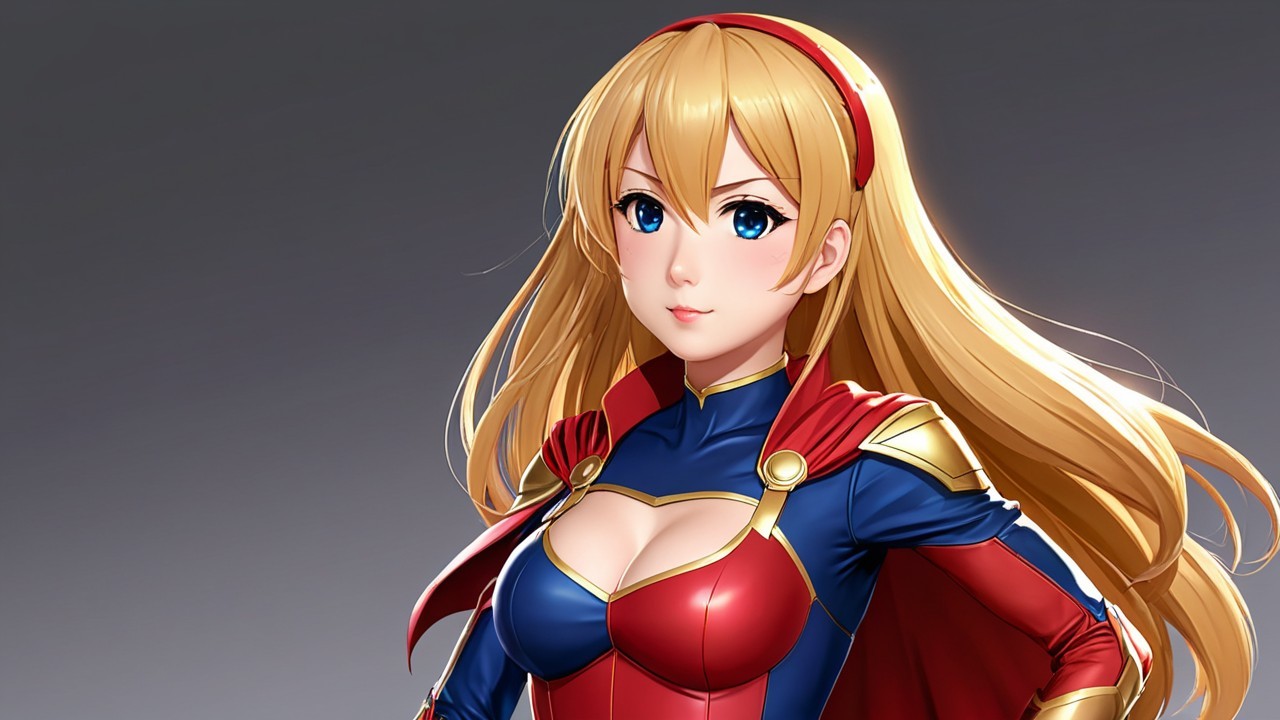Anime Character in Vibrant Superhero Costume