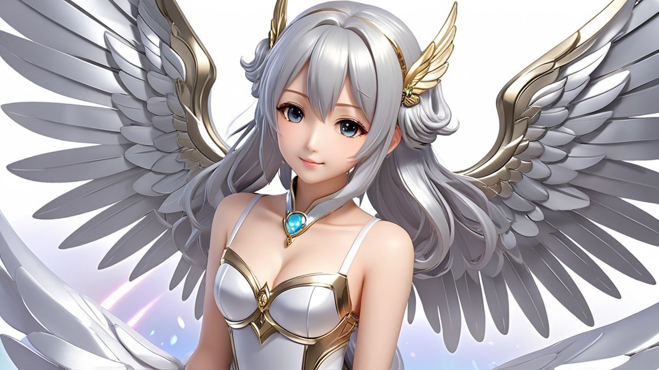 Character with Silver Hair and Majestic Wings