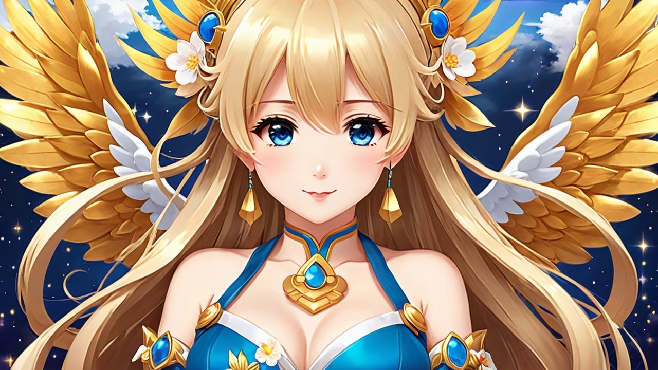Character with Blonde Hair and Feathered Wings