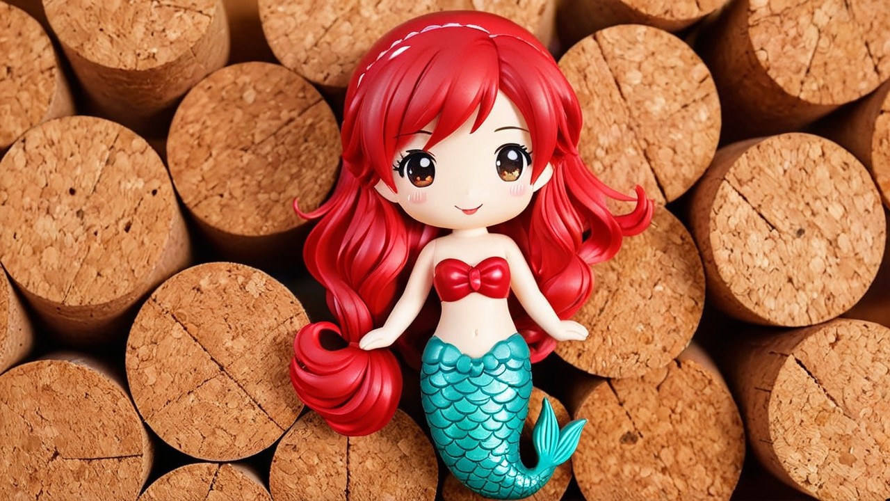 Chibi-style mermaid figurine with vibrant colors