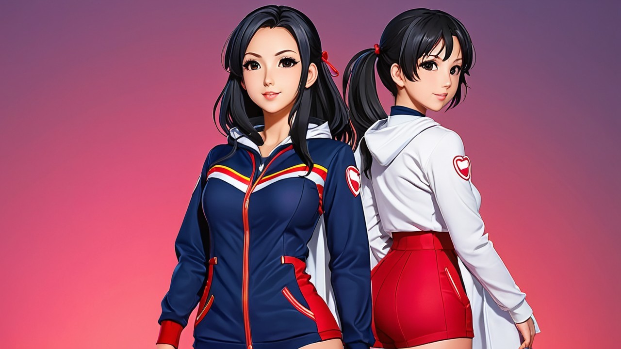 Stylized Female Characters in Vibrant Outfits