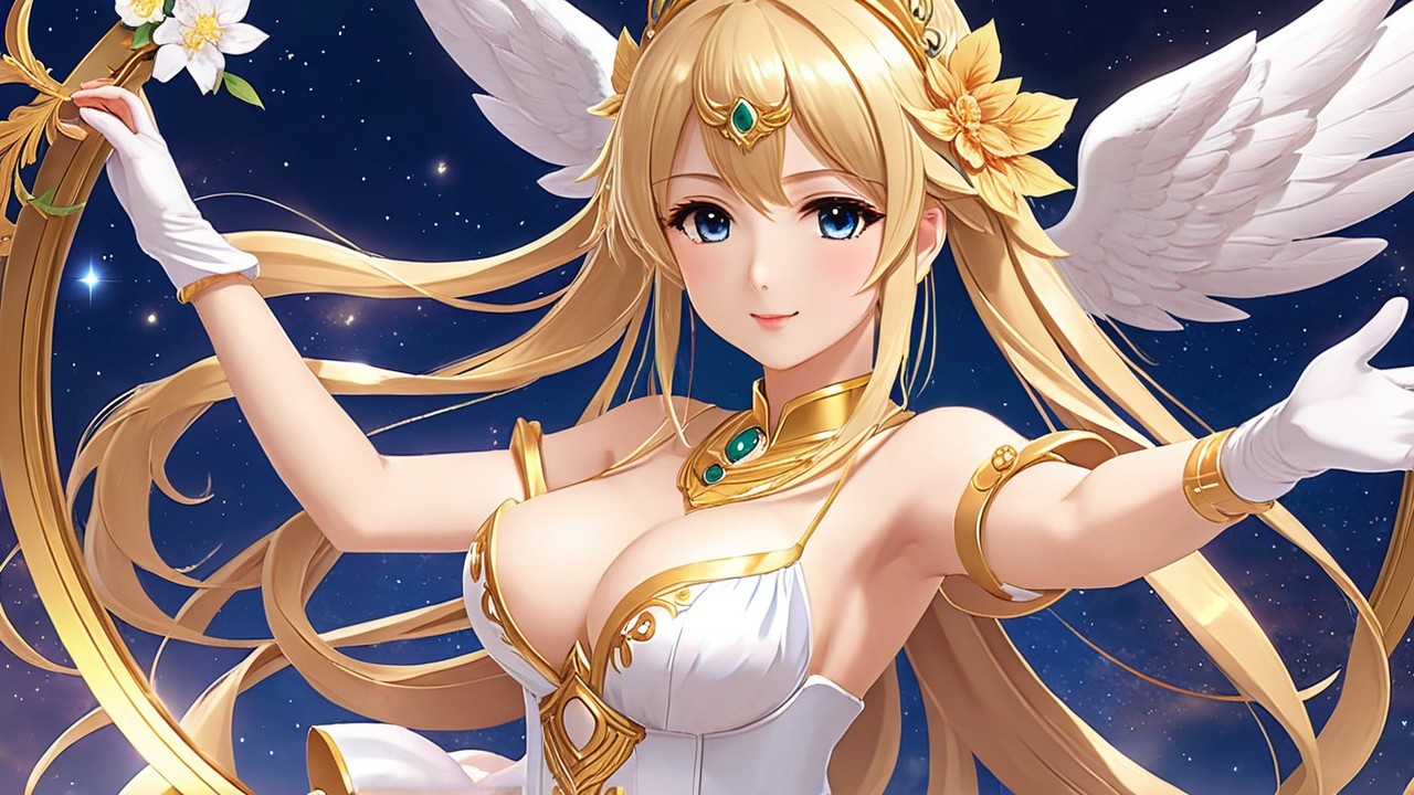 Character Description with Golden Hair and Wings