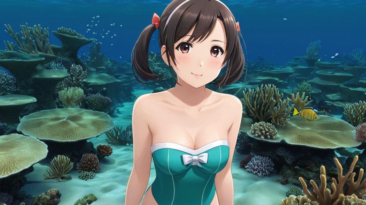 Cheerful Animated Character in Vibrant Underwater Scene