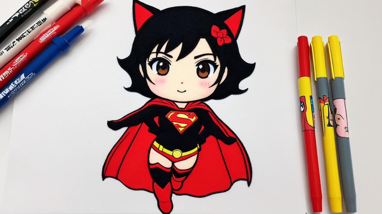 Cartoon Character with Playful Design and Cape