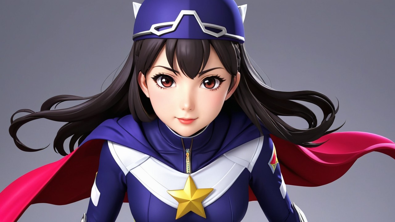 Dynamic Young Superheroine Character Design Description